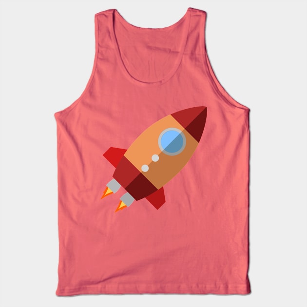 Rocket Ship Tank Top by KShinabery